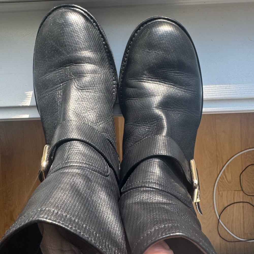 Jimmy Choo Women’s Black Leather Moto Boots - Picture 8 of 16